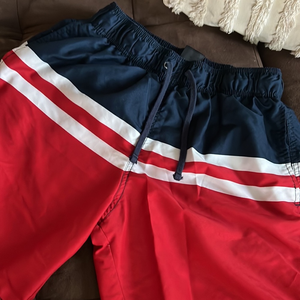 H&M MENS STRIPED SWIM TRUNK SHORTS SIZE M